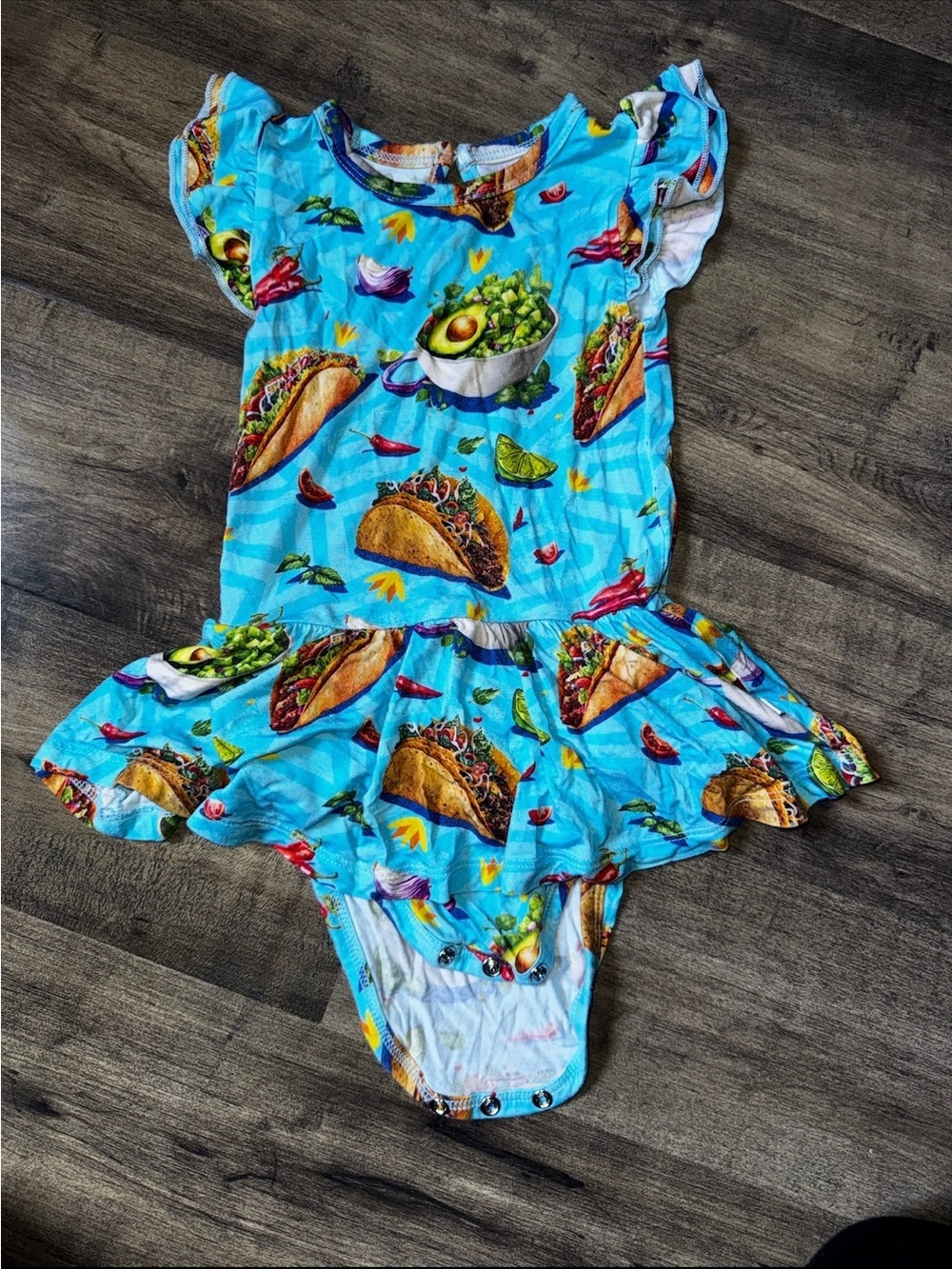 Bums & Roses Taco Tuesday Peplum Bodysuit 18-24M Bamboo